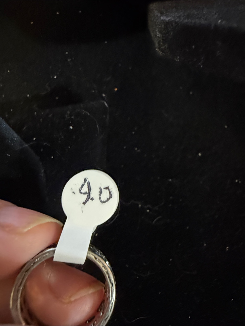 Silver-Tone Black Inlay Pattern Ring - Picture 4 of 4